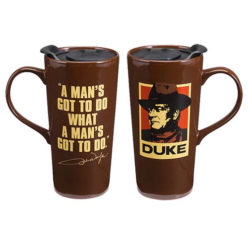 John Wayne A Man's Got To Do 20 oz. Ceramic Travel Mug